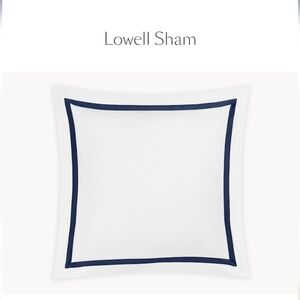 MATOUK Lowell EURO SHAM navy White Egyptian Cotton 27x27